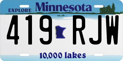 MN license plate 419RJW