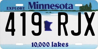 MN license plate 419RJX