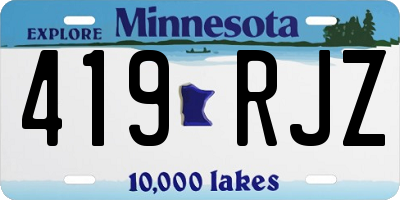 MN license plate 419RJZ