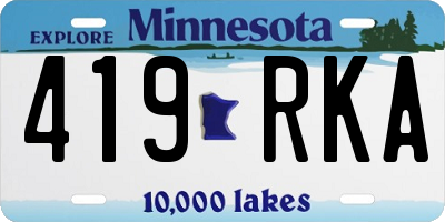 MN license plate 419RKA
