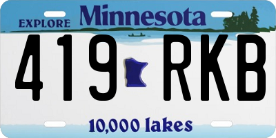 MN license plate 419RKB