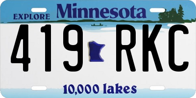 MN license plate 419RKC