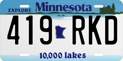 MN license plate 419RKD