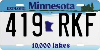 MN license plate 419RKF