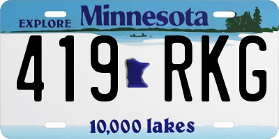 MN license plate 419RKG