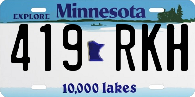 MN license plate 419RKH