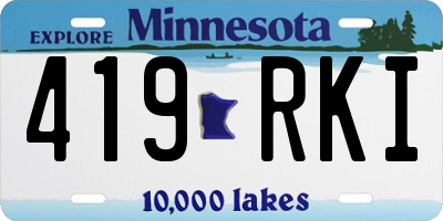 MN license plate 419RKI