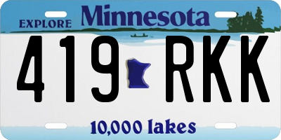MN license plate 419RKK