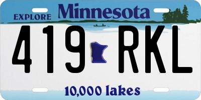 MN license plate 419RKL