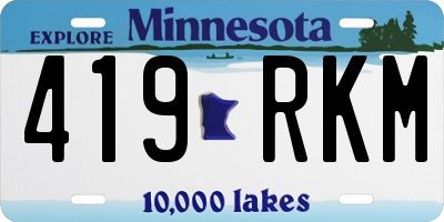 MN license plate 419RKM