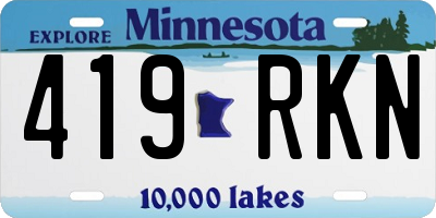 MN license plate 419RKN