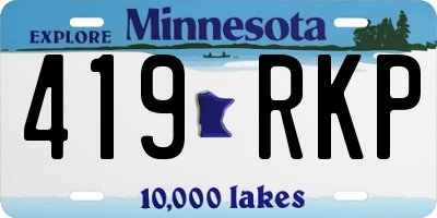 MN license plate 419RKP