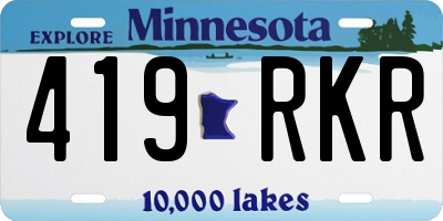 MN license plate 419RKR