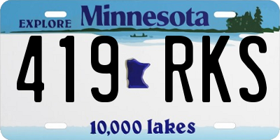 MN license plate 419RKS