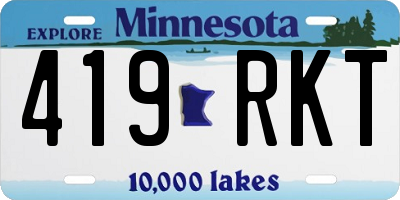 MN license plate 419RKT