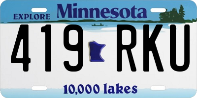 MN license plate 419RKU