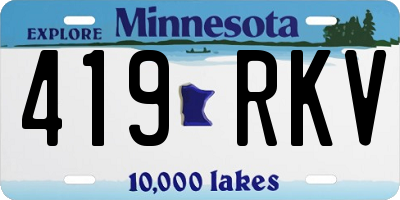 MN license plate 419RKV