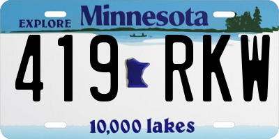 MN license plate 419RKW