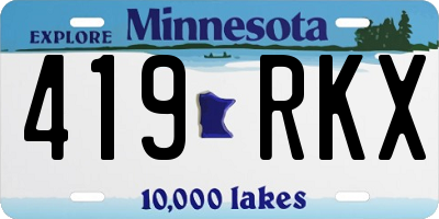 MN license plate 419RKX