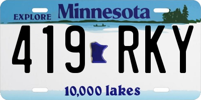 MN license plate 419RKY