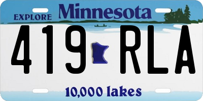 MN license plate 419RLA