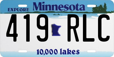MN license plate 419RLC
