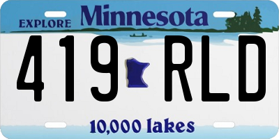 MN license plate 419RLD