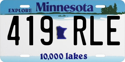 MN license plate 419RLE