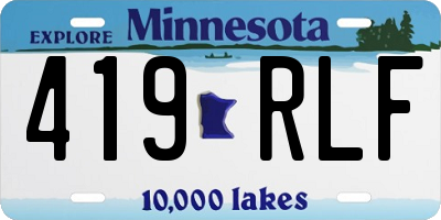 MN license plate 419RLF