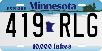 MN license plate 419RLG