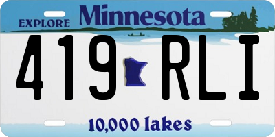 MN license plate 419RLI