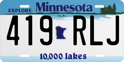 MN license plate 419RLJ