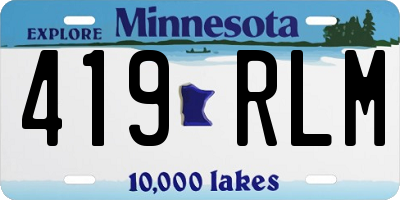 MN license plate 419RLM