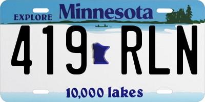 MN license plate 419RLN