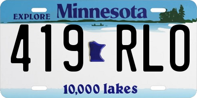 MN license plate 419RLO
