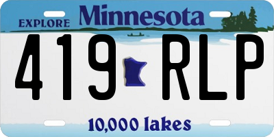MN license plate 419RLP