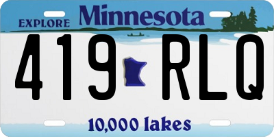 MN license plate 419RLQ