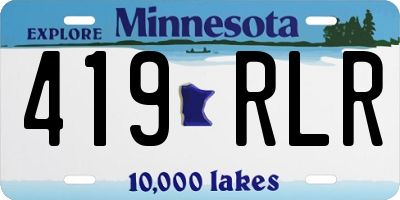 MN license plate 419RLR