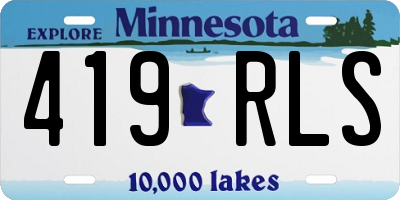 MN license plate 419RLS