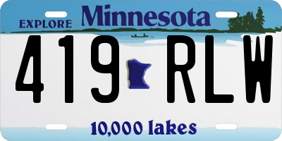 MN license plate 419RLW