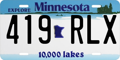 MN license plate 419RLX