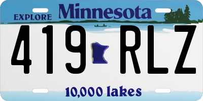 MN license plate 419RLZ