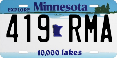 MN license plate 419RMA