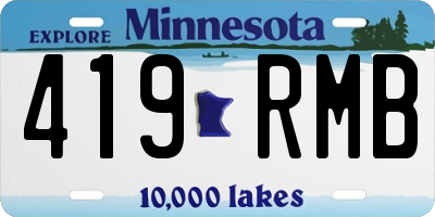 MN license plate 419RMB