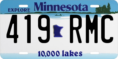 MN license plate 419RMC