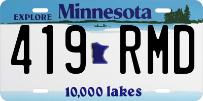 MN license plate 419RMD