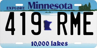 MN license plate 419RME