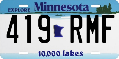 MN license plate 419RMF