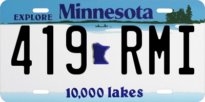 MN license plate 419RMI