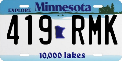 MN license plate 419RMK